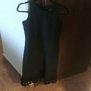 Donna Rico black shift dress with tassels